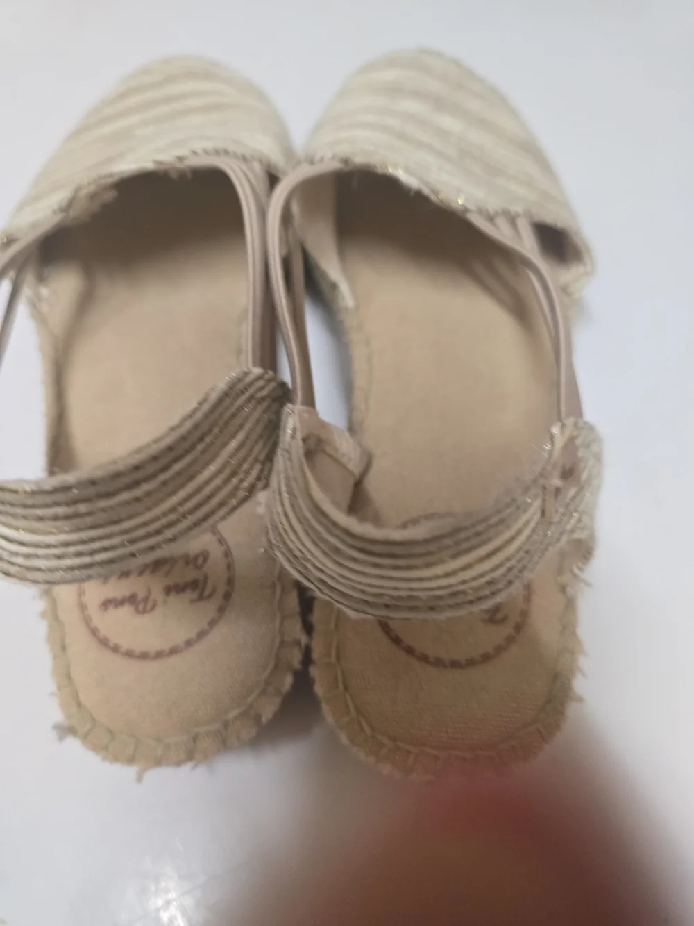 Ton Pons Originals Women's Metallic Cream Slingback Espadrille Flats
